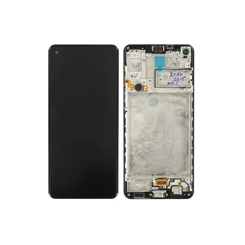 LCD screen Samsung A217F A21s with touch screen and frame Black original (service pack)