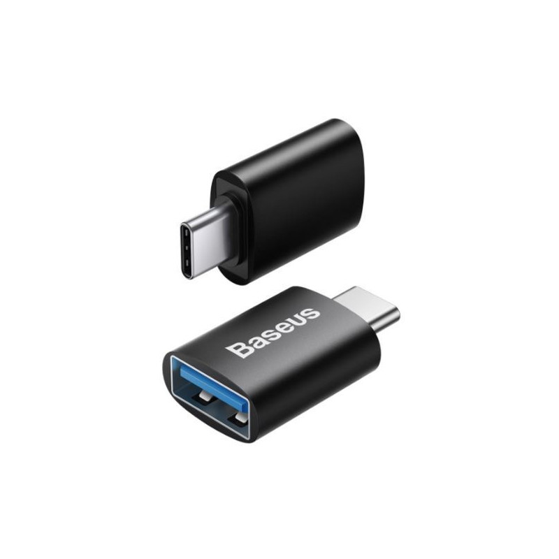 Adapteris BASEUS (ZJJQ000001) iš Type-C į USB (OTG) juodas