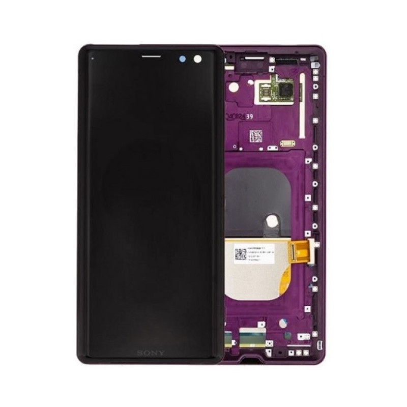 Ekranas Sony Xperia XZ3 H8416 / H9436 su lietimui jautriu stikliuku ir rėmeliu Bordeaux Red originalus (used Grade A)