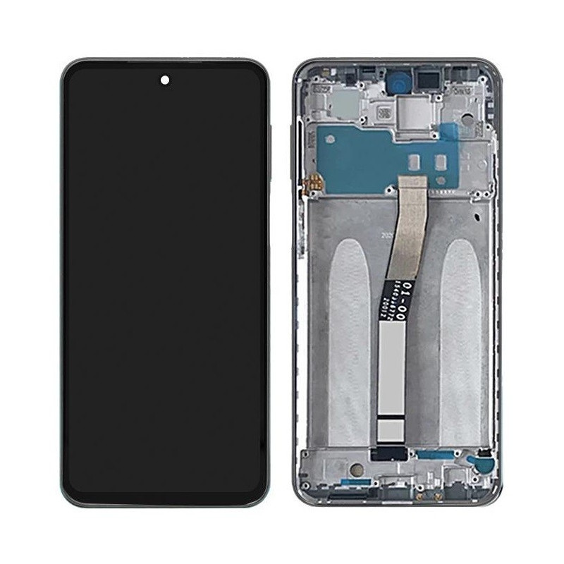 Ekranas Xiaomi Redmi Note 9 Pro / Note 9S su lietimui jautriu stikliuku ir rėmeliu Grey originalus (used Grade C)