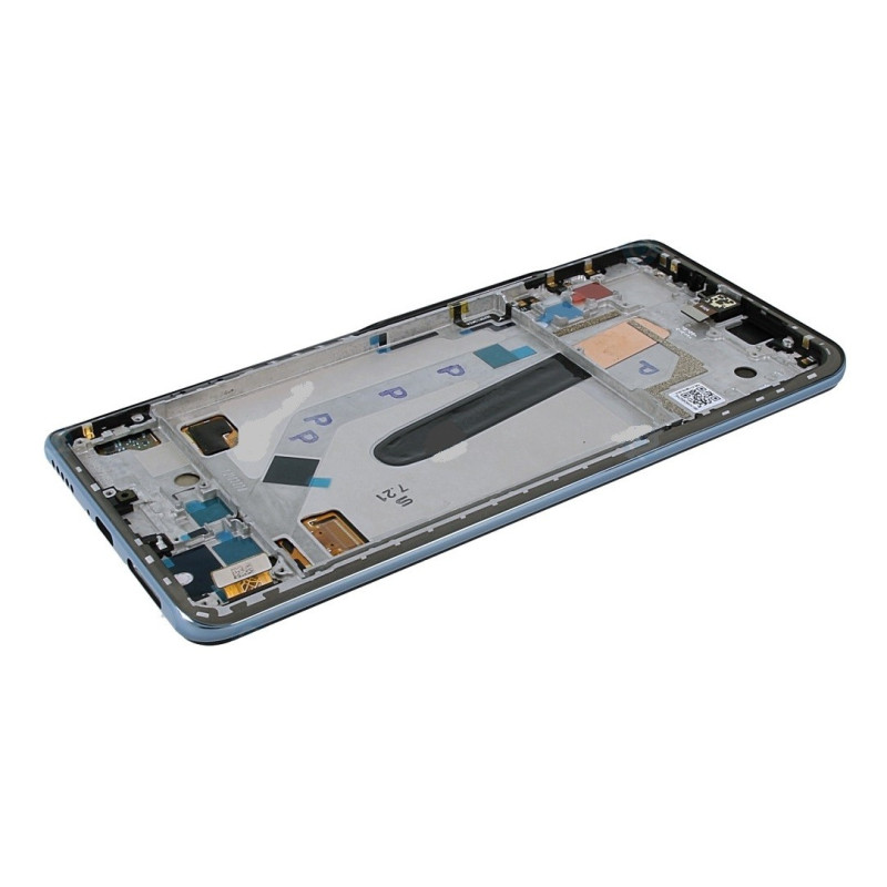 Ekranas Xiaomi Mi 11i / Mi 11X / Mi 11X Pro / Poco F3 su lietimui jautriu stikliuku ir rėmeliu Blue originalus (service 