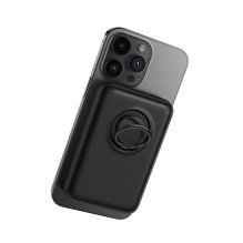 Wireless powerbank 10000mAh Joyroom JR-W050 20W MagSafe with ring and stand - black Wireless powerbank 10000mAh Joyroom JR-W050 20W MagSafe with ring and stand - black