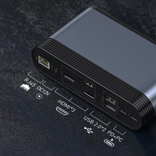RETURNED ITEM Baseus multifunctional HUB 3x USB 3.2 Gen 1 / 2x USB 2.0 / 2x USB Type C / SD and micro SD card reader / A