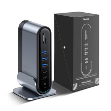 GRĄŽINAMAS PREKĖS „Baseus“ daugiafunkcis HUB 3x USB 3.2 Gen 1 / 2x USB 2.0 / 2x USB Type C / SD ir micro SD kortelių ska