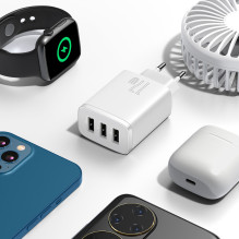 GRĄŽINTA PREKĖ Baseus Compact įkroviklis 3x USB 17W baltas (CCXJ020102) GRĄŽINTA PREKĖ Baseus Compact įkroviklis 3x USB 17W baltas (CCXJ020102)