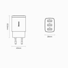 RETURNED ITEM Baseus Compact charger 3x USB 17W white (CCXJ020102) RETURNED ITEM Baseus Compact charger 3x USB 17W white (CCXJ020102)