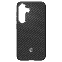 Spigen Enzo Aramid GP-FPS931PGABW silikoninis dėklas su įmontuotu MagFit žiedu, skirtu Samsung Galaxy S25 - juodas