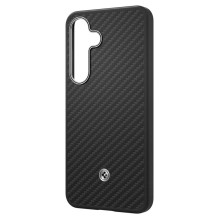 Spigen Enzo Aramid GP-FPS931PGABW silikoninis dėklas su įmontuotu MagFit žiedu, skirtu Samsung Galaxy S25 - juodas