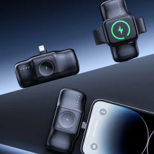 „Wozinsky WF16-YLS“ 5000mAh 15W „Lightning“ mini išorinė baterija su integruotu USB-C laidu ir „Apple Watch“ įkrovikliu 