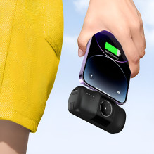 „Wozinsky WF16-YLS“ 5000mAh 15W „Lightning“ mini išorinė baterija su integruotu USB-C laidu ir „Apple Watch“ įkrovikliu 