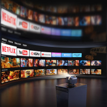 Yaber U12 LCD FullHD 1080p multimedijos projektorius su stereo garsiakalbiais – juodas