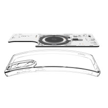 „Spigen Ultra Hybrid Mag“ dėklas su „MagSafe“ sąsaja, skirtas „Samsung Galaxy S25 Edge“ su spauda – skaidrus