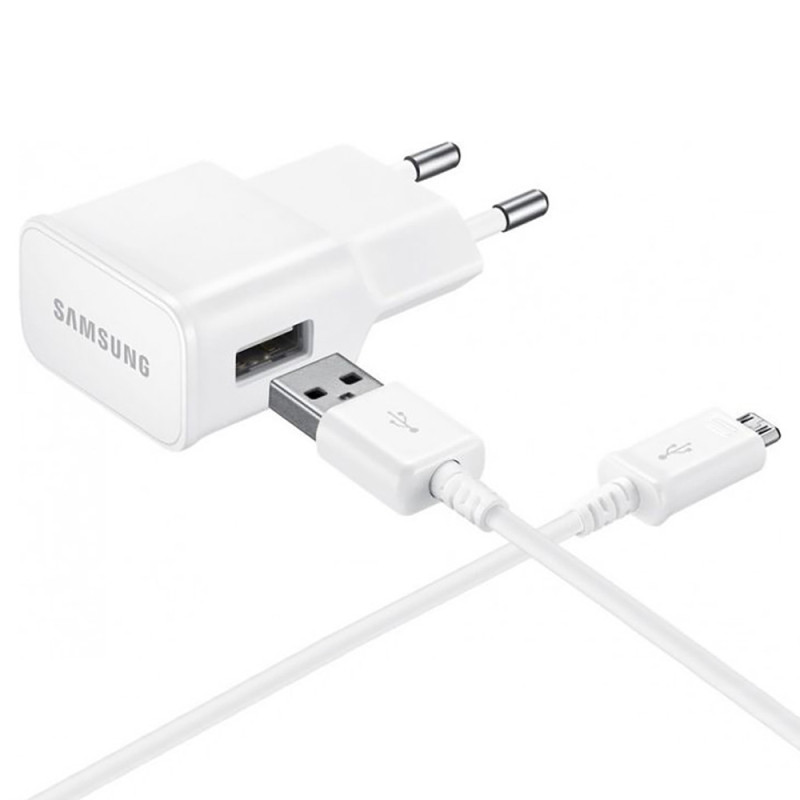 Samsung EP-TA50EWE 8W USB-A Wall Charger with MicroUSB Cable ECB-DU4AWE (Bulk - Replacement Packaging) - White