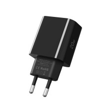 „Tech-Protect NC20W USB-C“ 1 prievado PD20W sieninis įkroviklis – juodas