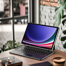 Dux Ducis klaviatūros (MK serijos) dėklas su Bluetooth klaviatūra, skirtas Samsung Galaxy Tab S9+ / S8+ / S7+ - juodas