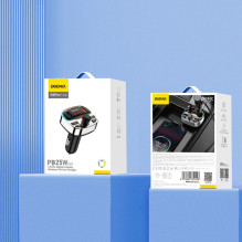 Dudao R2PRO+ siųstuvas su PD25W Bluetooth 5.3 RGB įkrovimo prievadais – juoda ir sidabrinė