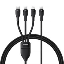 Baseus Flash Series 3 3in1 cable 100W USB-C - USB-C+USB-C+ Lightning 1.5m + 3 x 0.25 m - black
