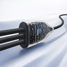 „Baseus Flash Series 3“ 3 viename laidas 100 W USB-C – USB-C+USB-C+ Lightning 1,5 m + 3 x 0,25 m – juodas