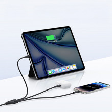 Baseus Flash Series 3 3in1 cable 100W USB-C - USB-C+USB-C+ Lightning 1.5m + 3 x 0.25 m - black