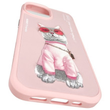 Nimmy Glasses Cool Cat iPhone 15 Case - Pink