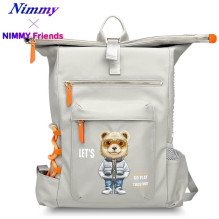 „Nimmy CoolCute 2.0“ nešiojamojo kompiuterio kuprinė su meškiuku – pilka