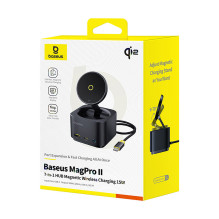 „Baseus MagPro Series II“ 7 viename USB-C šakotuvas su „MagSafe“ suderinamu įkrovikliu, 15 W + HDMI + USB-A + USB-C + SD
