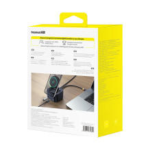 Baseus MagPro Series II 7-in-1 USB-C Hub with MagSafe-compatible Charger 15W + HDMI + USB-A + USB-C + SD / TF - Black