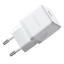 Baseus Palm 1C 20W Wall Charger (with Baseus Mini White USB-C 60W (20V / 3A) 1m Cable) - White