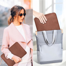 „Tech-Protect“ flisinis nešiojamojo kompiuterio krepšys 13–14 – rudas