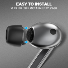 „Tech-Protect“ ausų antgaliai, skirti „Samsung Galaxy Buds 3 Pro“, S / M / L dydžių - juodi (3 vnt.)