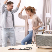 Dudao L12S AUX kabelis su 3,5 mm jungtimi, 1 m, 3 polių, stereo, juodas