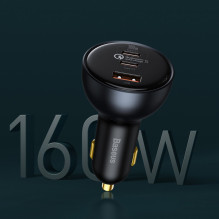 Baseus TZCCZM-0G USB-A / USB-C car charger 160W PPS / QC 5 / PD - gray