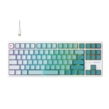 Žaidimų Klaviatūra - Havit KB901L Laidinė USB 88 Klavišų RGB Apšvietimas 1.8m Balta Žalia
