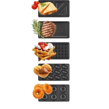 Sandwich Maker - MPM MOP-54 5-in-1 750W Non-Stick Black