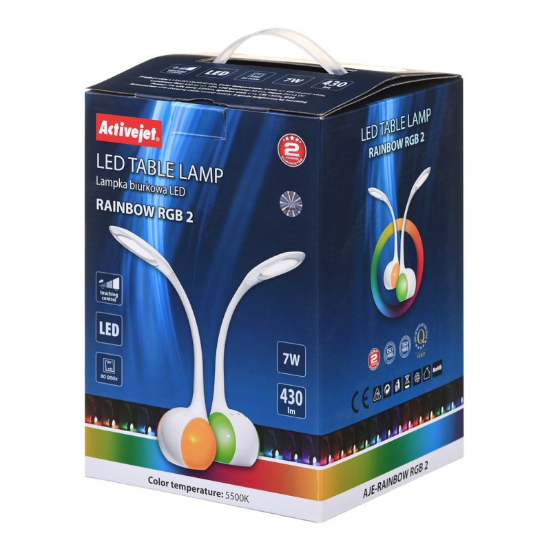 Stalo Lempa - Activejet AJE-RAINBOW RGB 2 LED 430 Liumenų Jutiklinis Valdymas