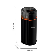 Coffee Grinder - Krups Silent Vortex GX3328 175W Blade 90g Capacity Black