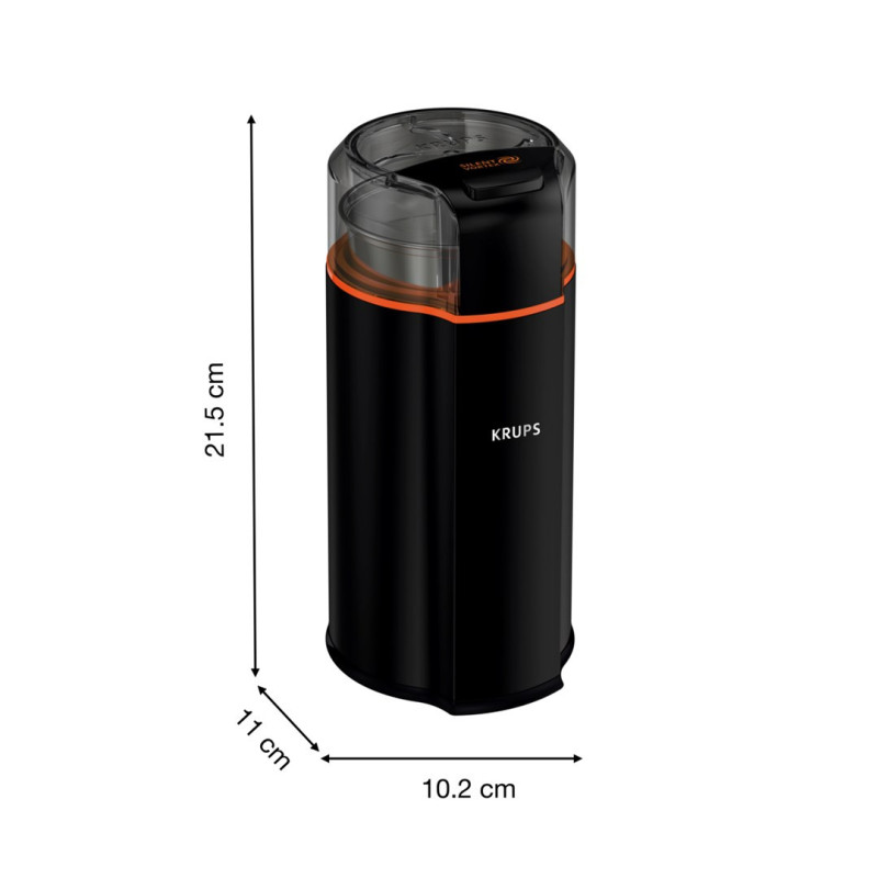 Coffee Grinder - Krups Silent Vortex GX3328 175W Blade 90g Capacity Black