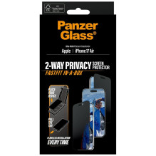 „PanzerGlass“ itin plataus užsegimo „Fastfit“ privatumo stiklas, skirtas „iPhone Air“