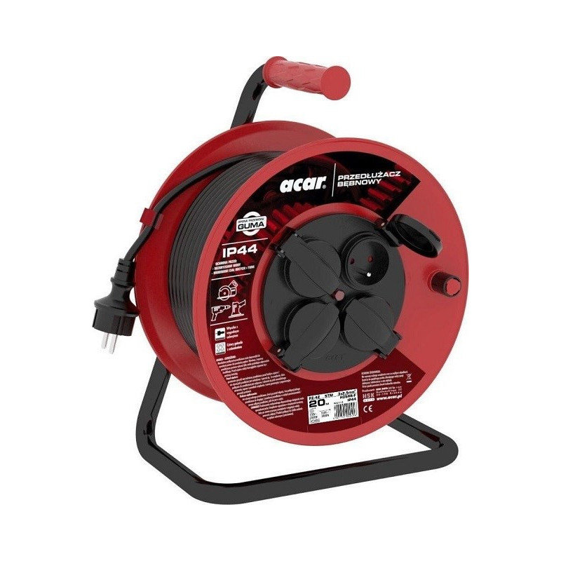 Extension Cord - Acar PZ-4Z / STM 20m 4-Slot Type F IP44 3680W