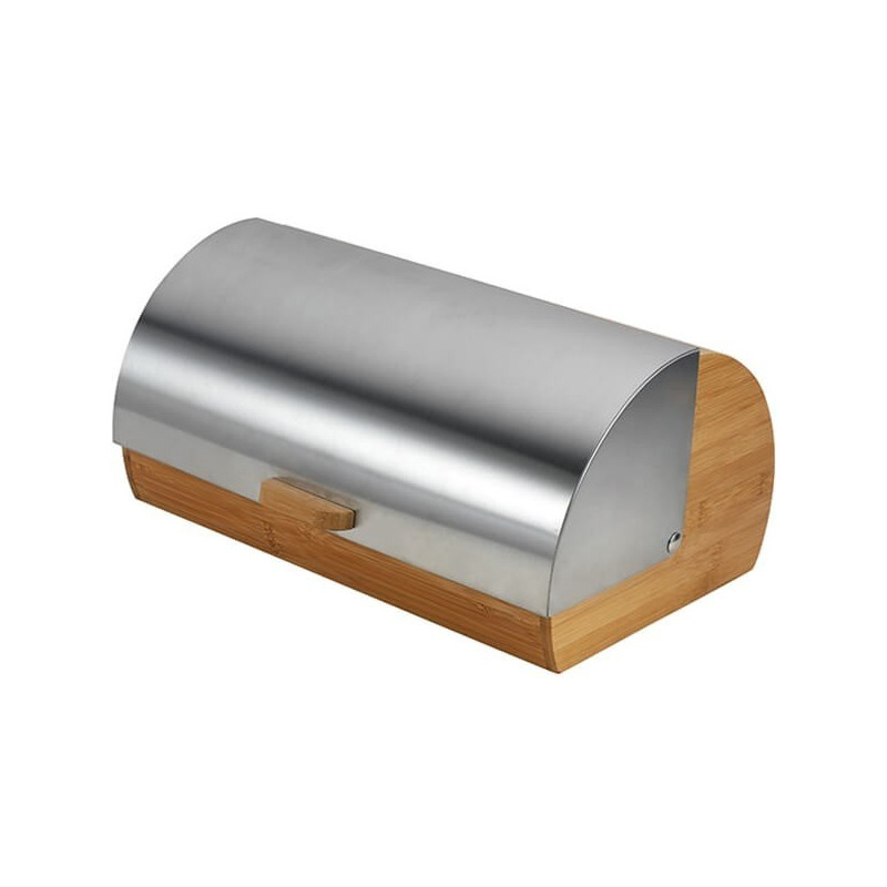 Bread Box - Maestro MR-1673S Bamboo Stainless Steel Front Opening 170x220x360mm