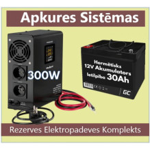 Atsarginio maitinimo komplektas šildymo sistemai UPS 300W + 12V 30Ah akumuliatorius