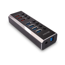 USB Hub - 4 Prievadų USB 3.0 su 3 Greito Įkrovimo 3.0 Prievadais