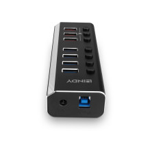 USB Hub - 4 Prievadų USB 3.0 su 3 Greito Įkrovimo 3.0 Prievadais