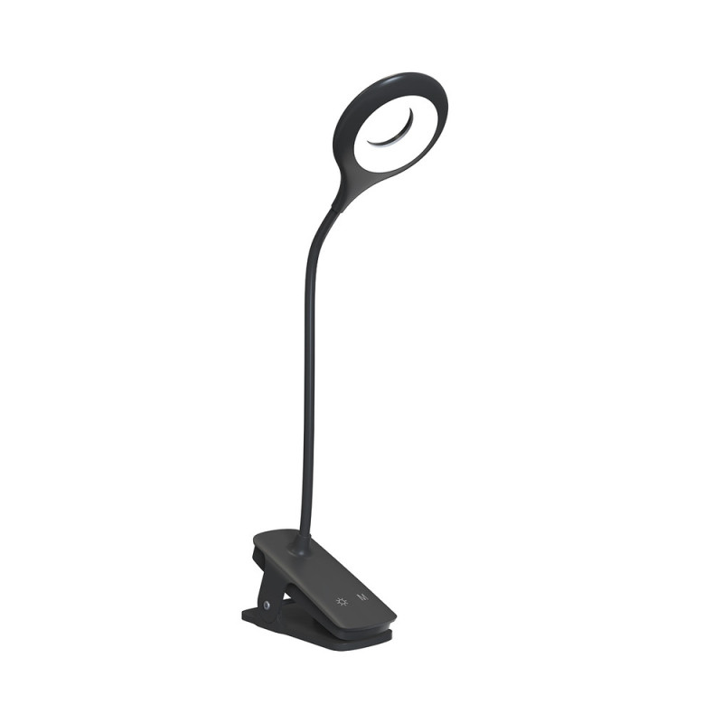 Mini Wozinsky Wireless LED Reading Lamp with Clip + USB-C Cable - Black