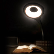 Mini Wozinsky belaidė LED skaitymo lempa su segtuku + USB-C laidu – juoda