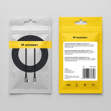 „Wozinsky WPS2-UY41S“ USB-C „Thunderbolt 4“ 240 W kampinis kabelis, 2 m, juodas