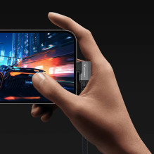 „Wozinsky WPS2-UY41S“ USB-C „Thunderbolt 4“ 240 W kampinis kabelis, 2 m, juodas