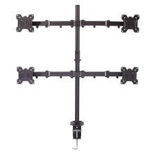 Monitorių Laikiklis - LINDY Quad Display Bracket 4x17''-28'', Maks. 7kg, Juodas