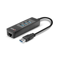 USB Hub - 3 Uostų USB 3.0 Hub ir Gigabit Ethernet Keitiklis 5Gbps, WoL