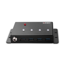 USB Hub - 4 Prievadų USB 3.0 Metalinis Hub'as 5Gbps su Montavimo Laikikliais